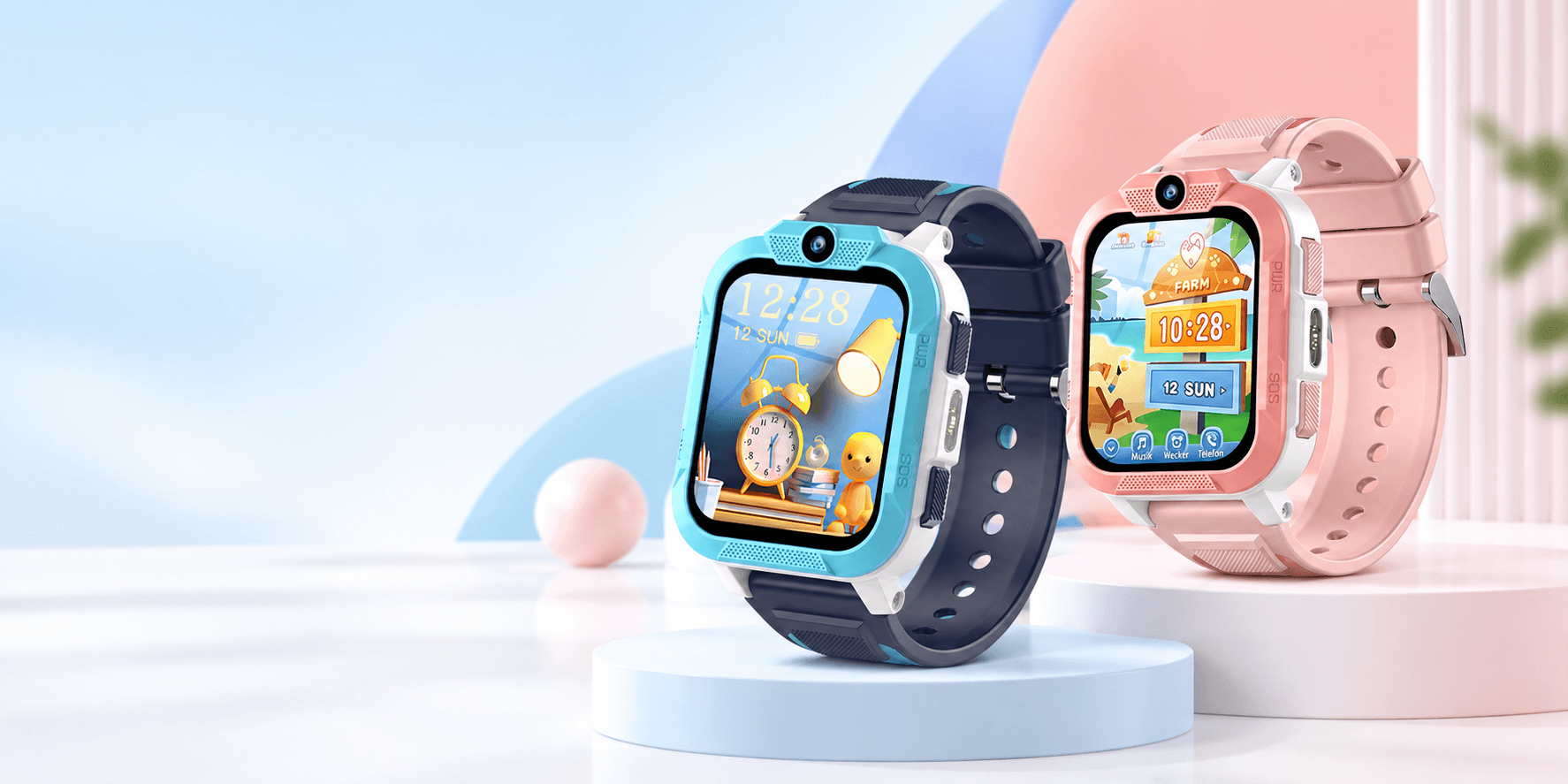 Montres connectées enfant Blackview Z40 Pro bleue et rose